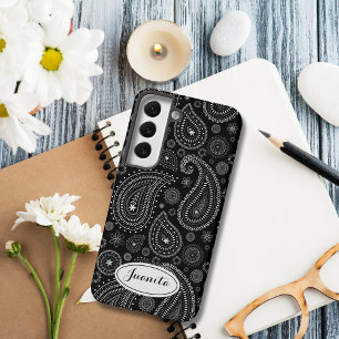 Elegant Black and White Paisley – Retro Eastern Samsung Galaxy Case