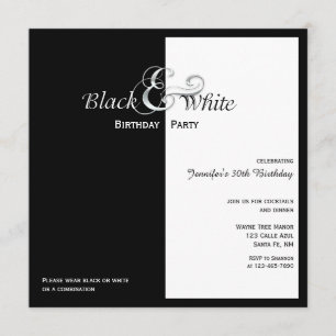 Elegant Black and White Party Invitation