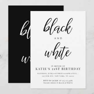 Elegant Black and White Party Invitations