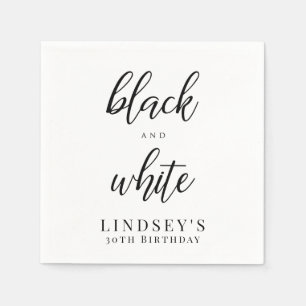 Elegant Black and White Party Napkin