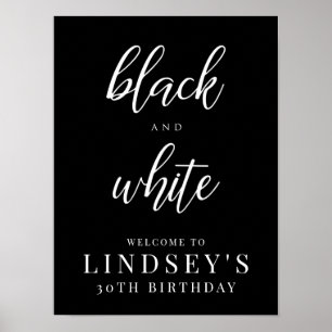 Elegant, Black and White Party Poster
