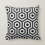 Elegant Black and White Pattern Pillow<br><div class="desc">Black and White Geometric Pillow.</div>