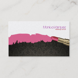 Elegant Black and White Pearl Makeup Artist Business Card