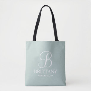 Elegant Black and White Personalised Bridesmaid Tote Bag