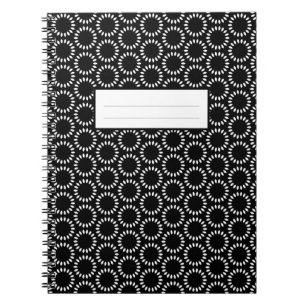Elegant Black and White Petal Mandala Pattern Notebook