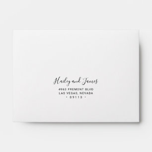 Elegant Black and White Photo Modern RSVP Wedding Envelope