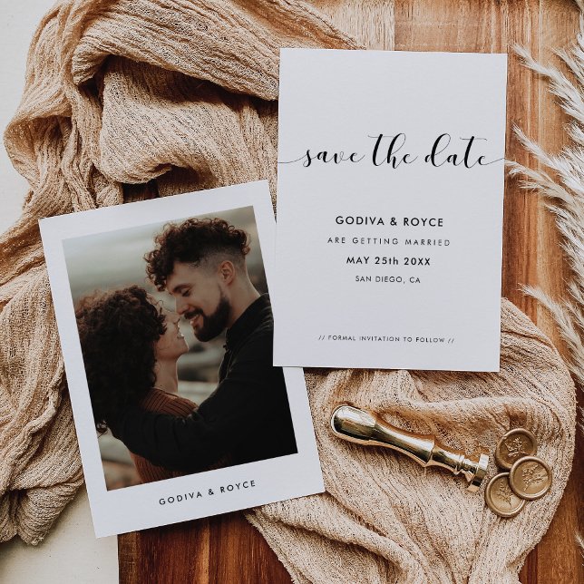Elegant Black and White Photo Save The Date (Creator Uploaded)