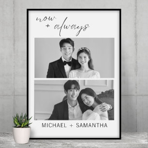 Elegant Black And White Photo Wedding Poster