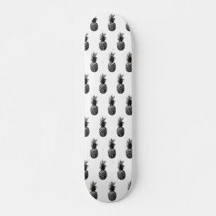 Elegant black and white Pineapple Skateboard