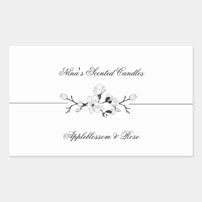 Elegant Black and White Product Labels (Front)