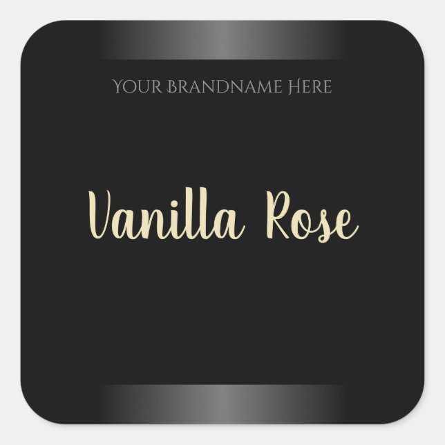 Elegant Black and White Product Labels Cream Frame (Front)