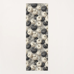 Elegant Black and White Pumpkins Yoga Mat