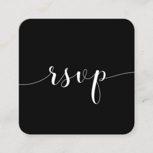 Elegant black and white QR code RSVP response Enclosure Card
