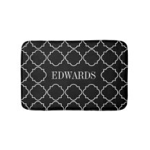Elegant black and white quaterefoil pattern custom