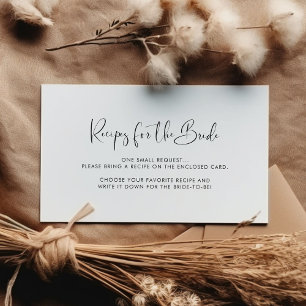 Elegant black and white Recipe request card