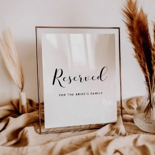 Elegant black and white Reserved wedding sign