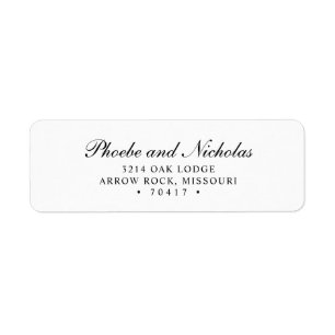 Elegant Black and White Return Address Wedding