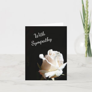 Elegant Black and White Rose Sympathy Card