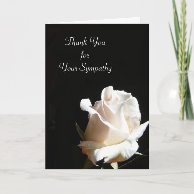 Elegant Black and White Rose Thank You (Front)