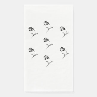 elegant black and white roses napkin