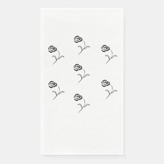 elegant black and white roses napkin (Front)