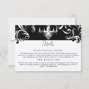 Elegant Black and White Royal Swirl Enclosure Card