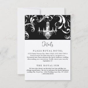 Elegant Black and White Royal Swirl Enclosure Card