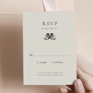 Elegant Black and White RSVP Enclosure Card