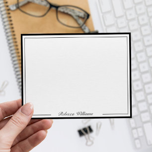 Elegant Black and White Script Monogram Card