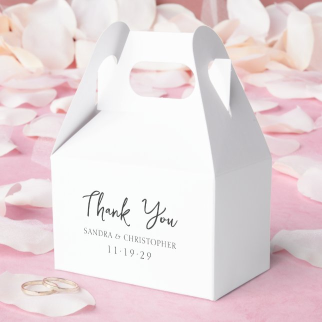 Elegant Black and White Simple Modern Wedding Favour Box (Wedding)