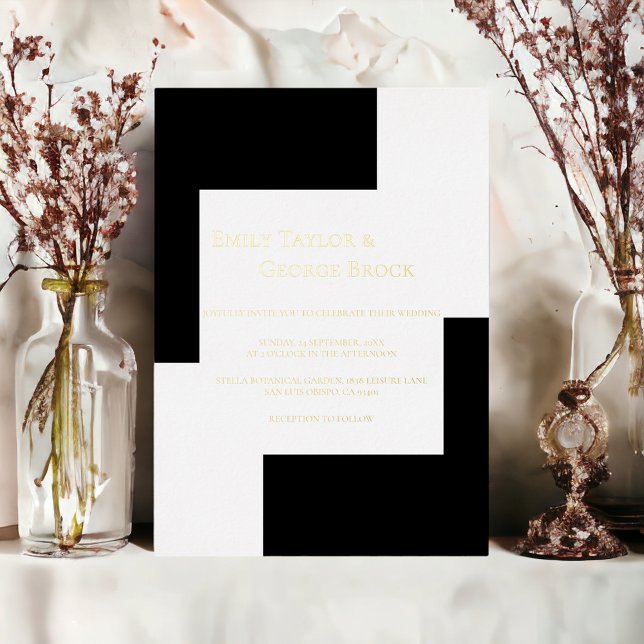 Elegant Black And White Simple Modern Wedding Gold (Creator Uploaded)