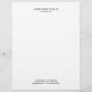 Elegant Black And White Simple Template Modern Custom Letterhead