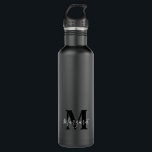Elegant Black And White Simplistic Monogram 710 Ml Water Bottle<br><div class="desc">Elegant Black And White Simplistic Monogram Stainless Steel Water Bottle</div>