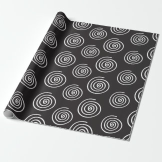 Elegant black and white spiral wrapping paper