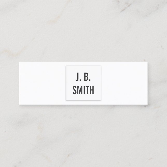 Elegant Black and White Square Business Card (Front)