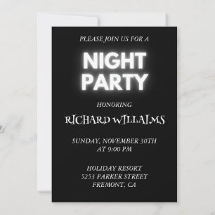 Elegant Black and White Stag Party Invitation