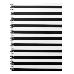 Elegant Black and White Striped Notebook