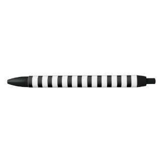 Elegant Black and White Striped Pen