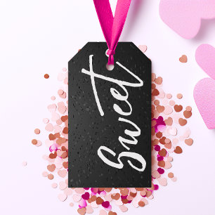 Elegant Black and White Sweet Valentine's  Gift Tags