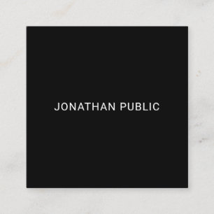 Elegant Black And White Template Modern BW Design Square Business Card