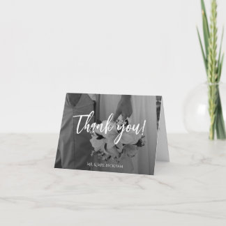 Elegant Black And White Thank You Card