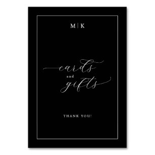 Elegant Black and White Thank You Card