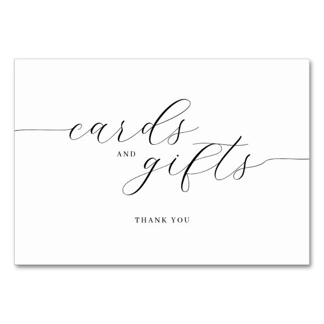 Elegant Black and White Thank You Card (Front)