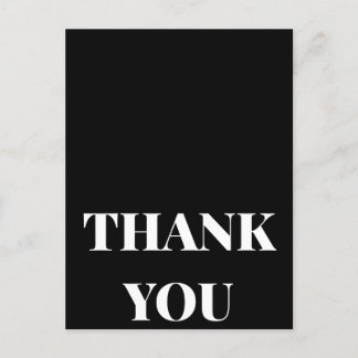 Elegant Black and White Thank You Card Wedding/Cou