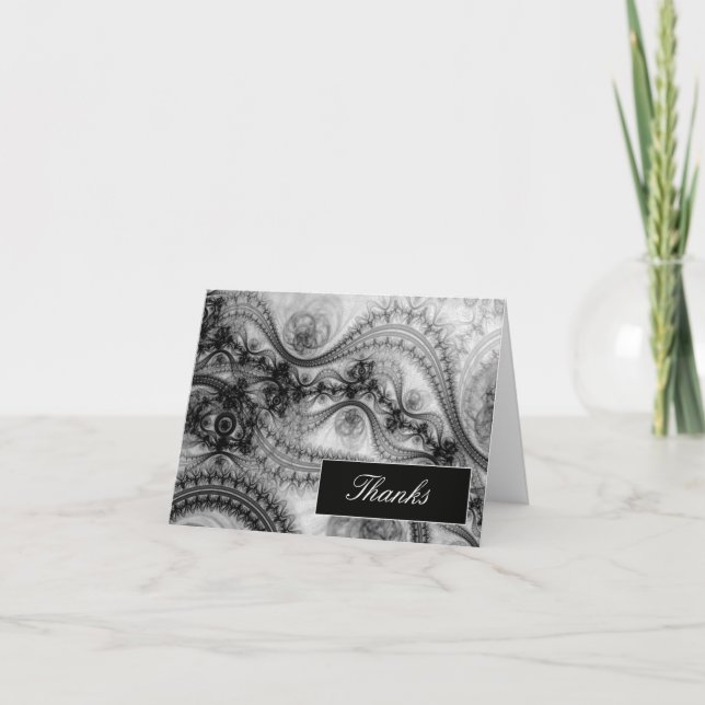 Elegant Black and White Thank You Notes (Front)