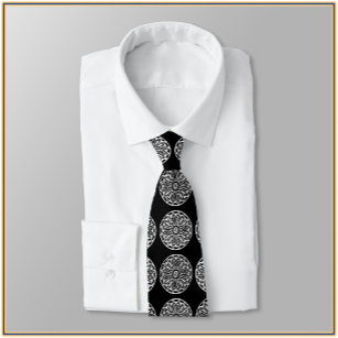 Elegant Black and White Tile Tie