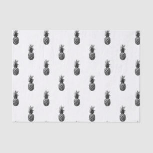 Elegant black and white Tropical  Pineapple  Aloha Tissue Paper