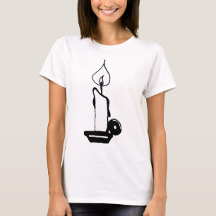 Elegant Black And White Vintage Burning Candle T-Shirt