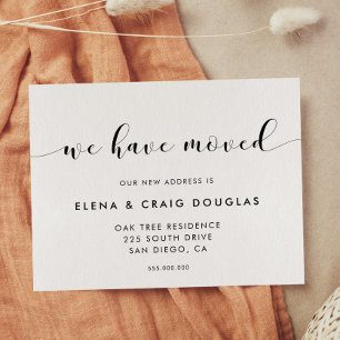 Elegant Black and White We have moved announcement Postcard