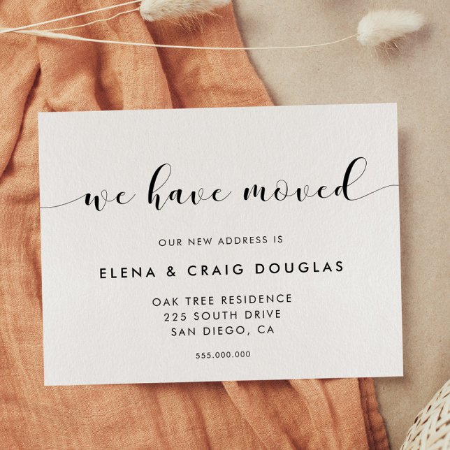 Elegant Black and White We have moved announcement Postcard (Creator Uploaded)